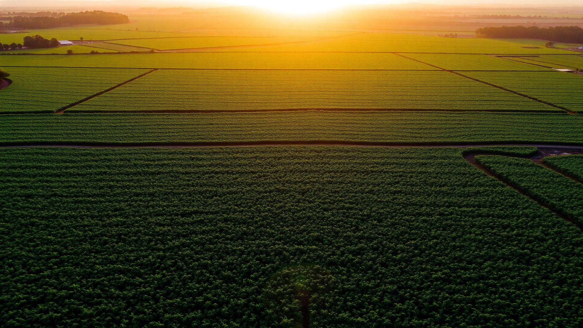 Lavoura ao entardecer em fazenda brasileira — arrendamento rural ArrendaAqui